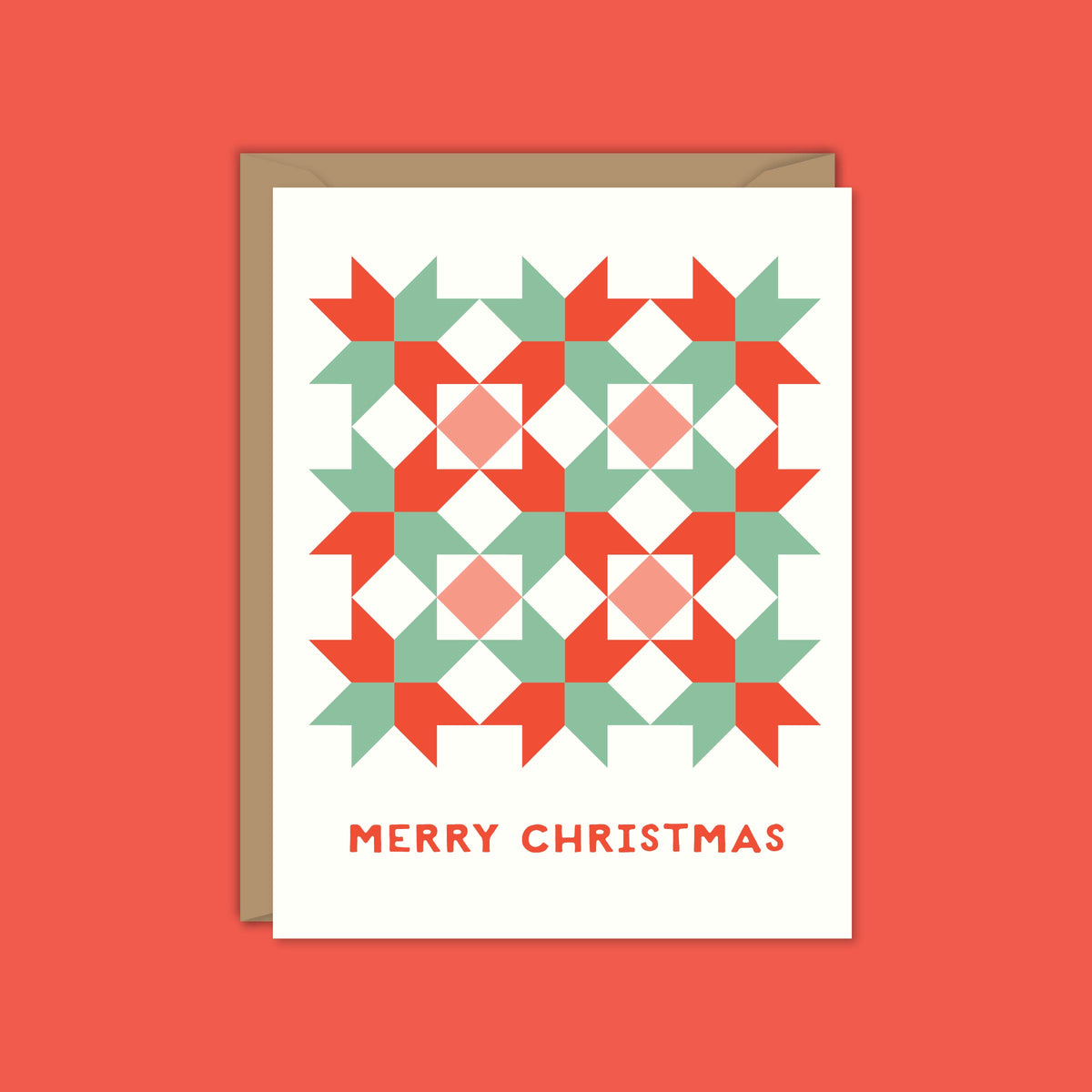 Merry Christmas Vintage Quilt Card