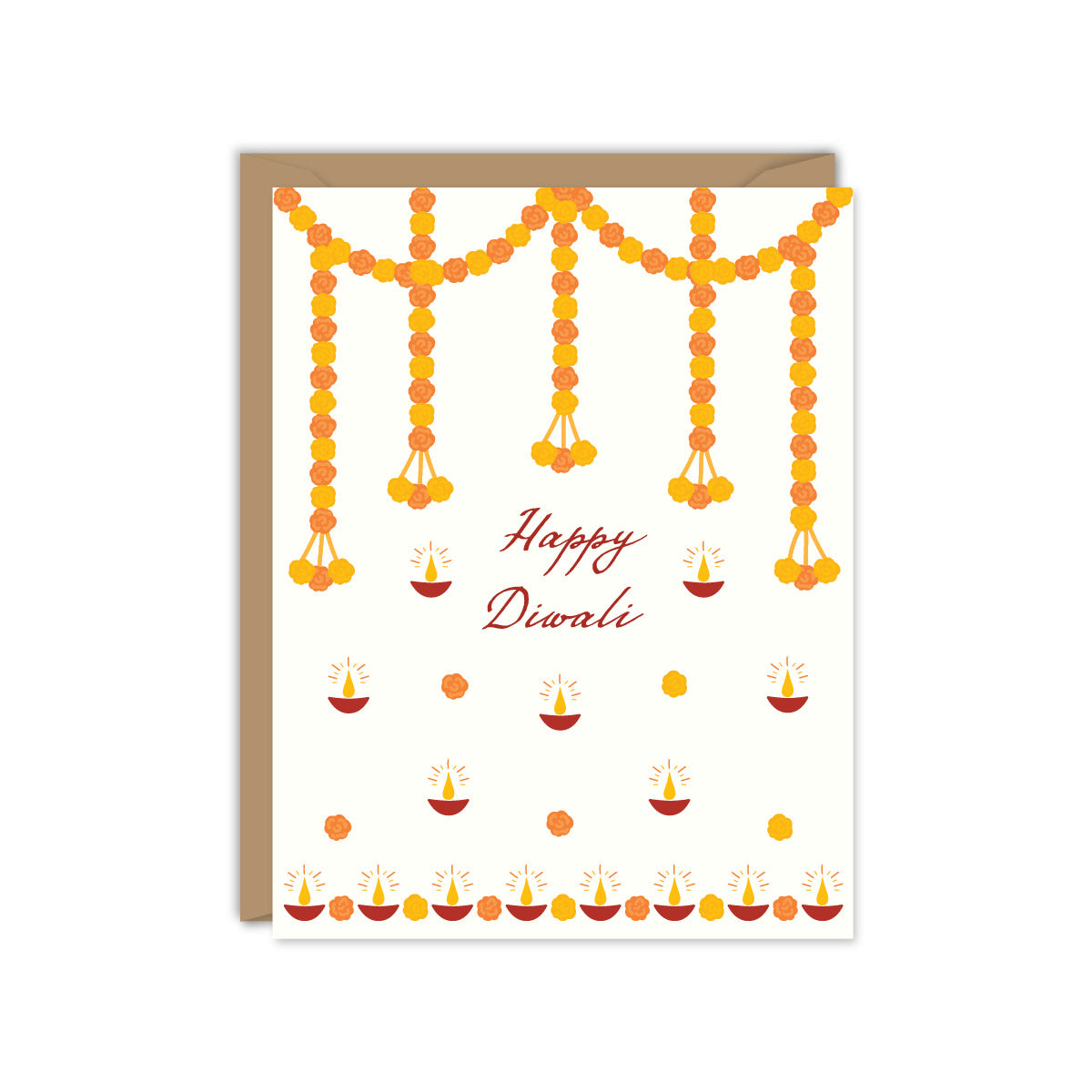 Marigold Garlands Happy Diwali Card