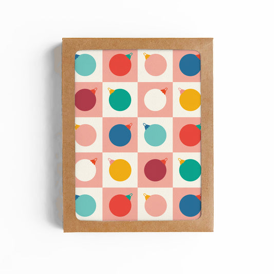 MODERN CHRISTMAS ORNAMENTS CARD - BOXED SET OF 6