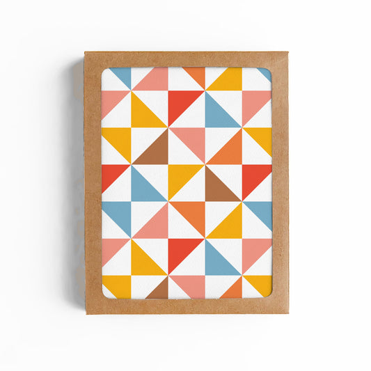 Retro Quilt Blank Card-BOXED SET OF 6