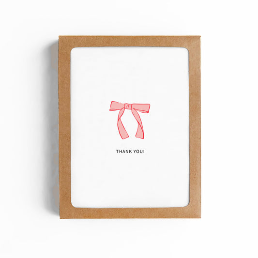 BLUSH BOW THANK YOU CARD-BOXED SET OF 6