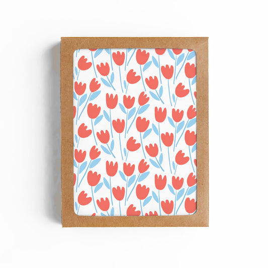 Spring Tulips Blank Card-BOXED SET OF 6