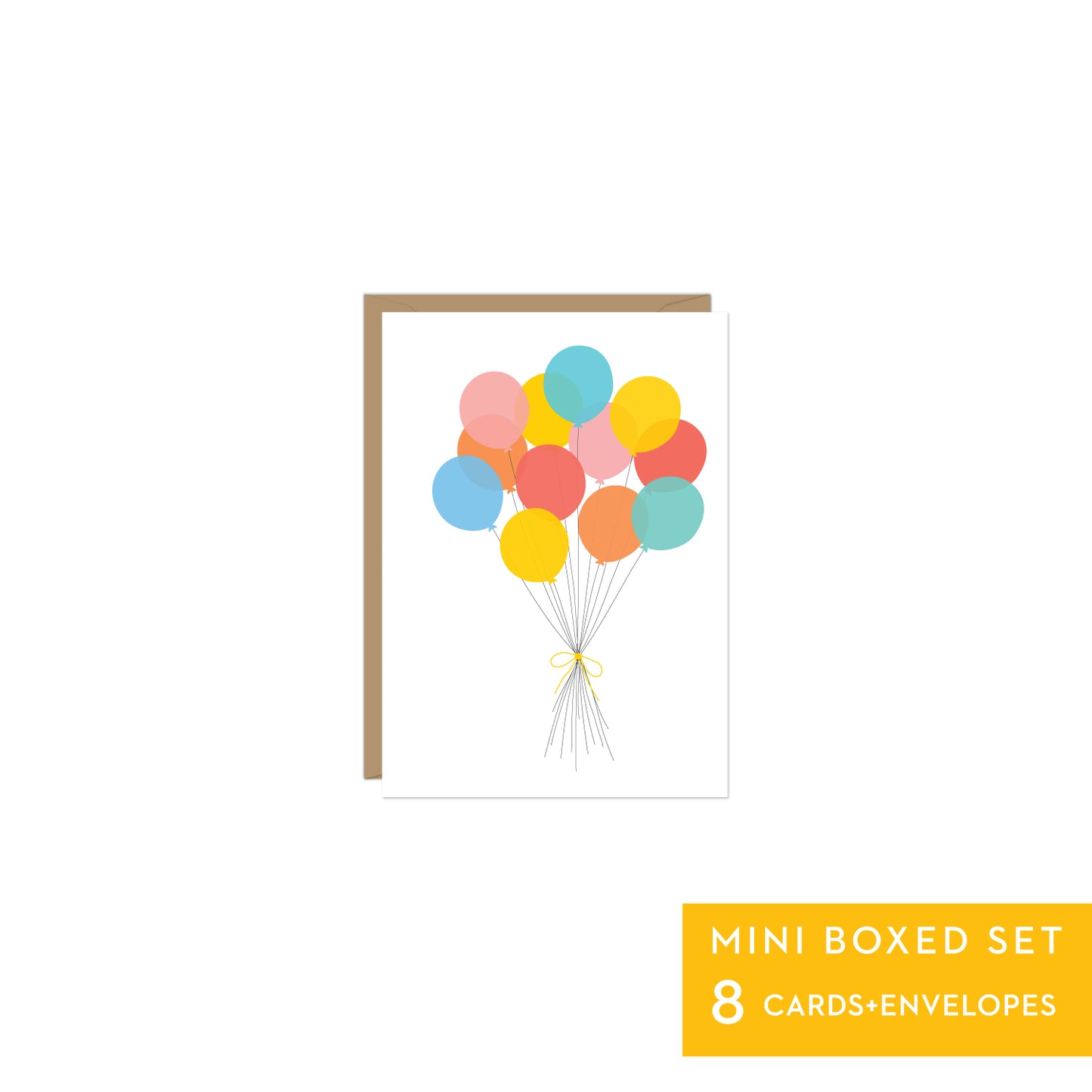 BIRTHDAY BALLOONS-Mini Boxed Set of 8 cards