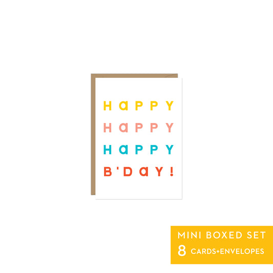 HAPPY HAPPY BIRTHDAY-Mini Boxed Set of 8 cards