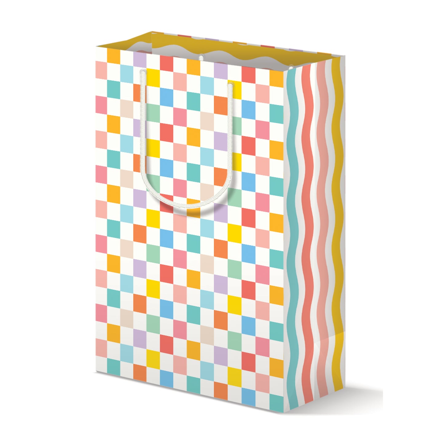 RAINBOW CHECKERBOARD GIFT BAG