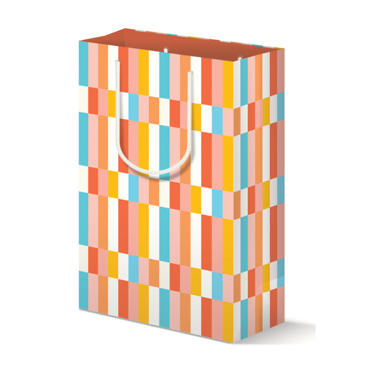 STRIPED CHECKERBOARD GIFT BAG