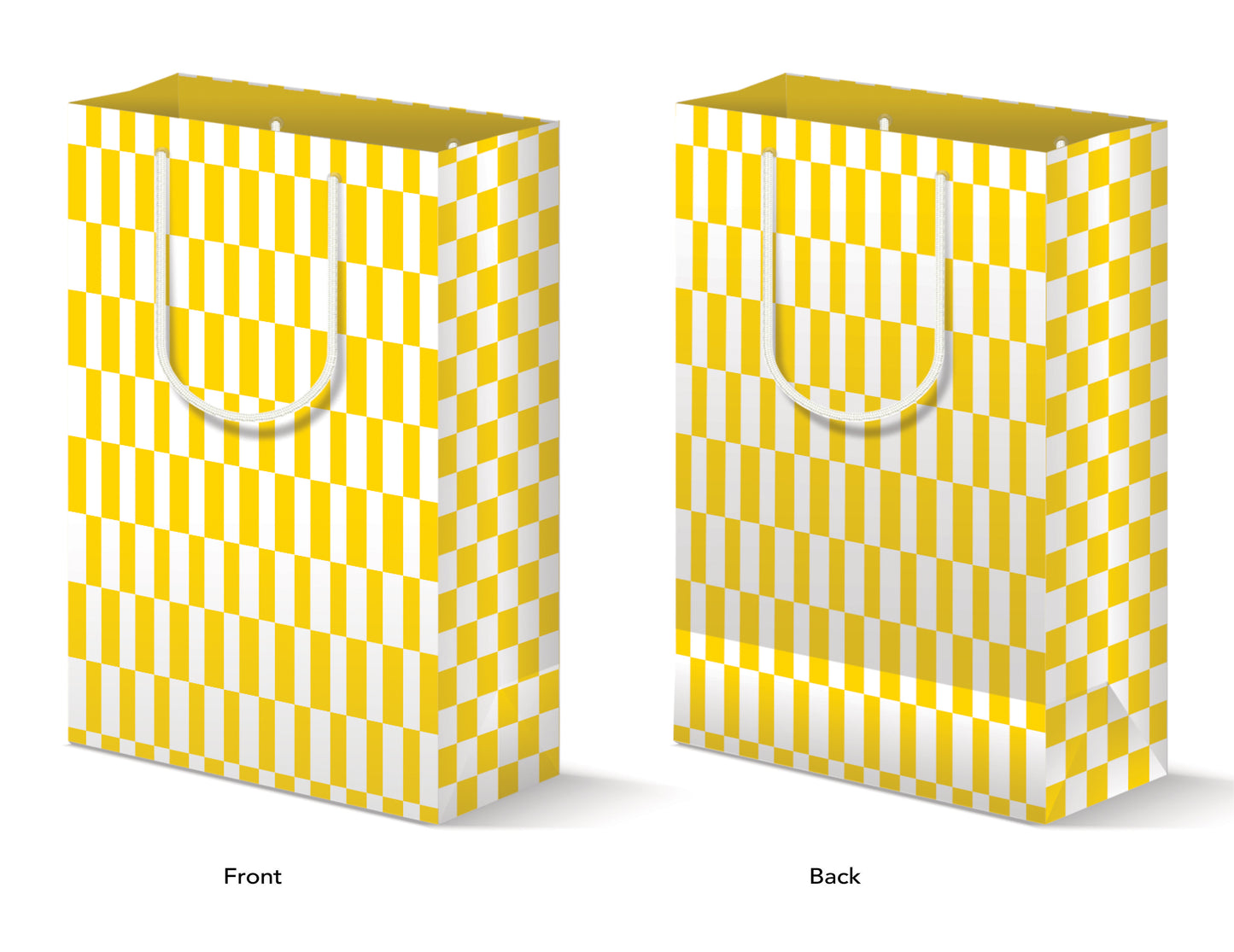 YELLOW CHECKERBOARD GIFT BAG
