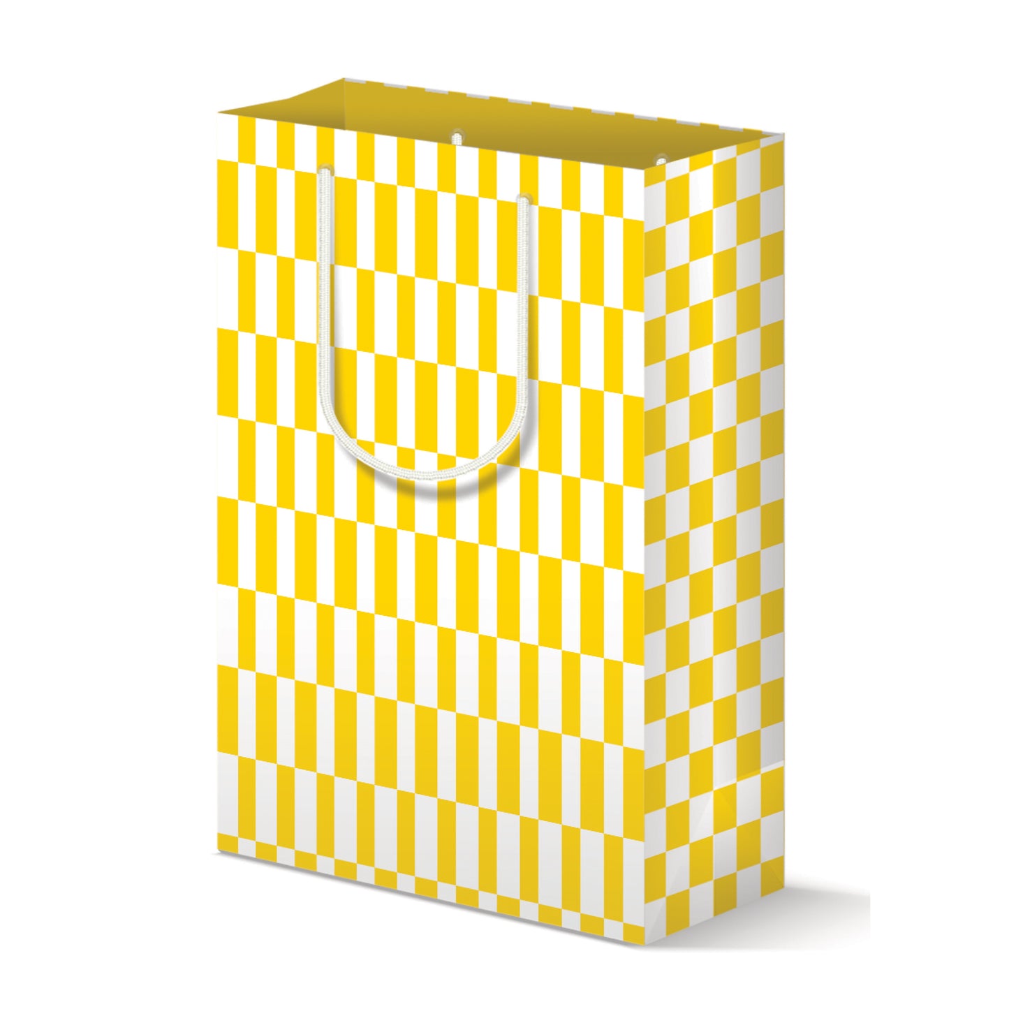 YELLOW CHECKERBOARD GIFT BAG