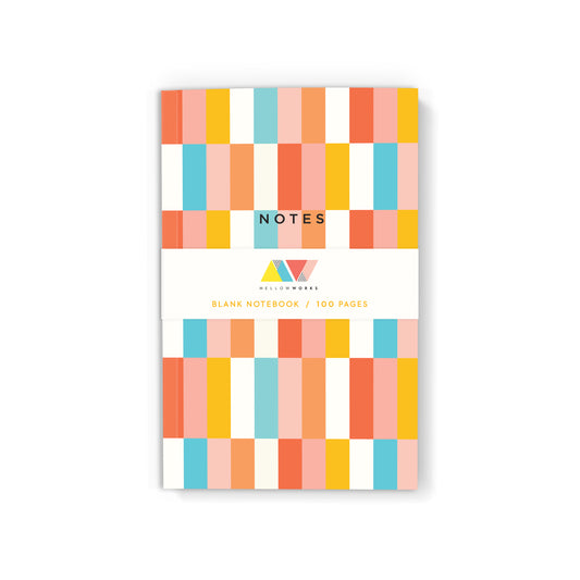 STRIPED CHECKERBOARD NOTEBOOK - Blank Pages