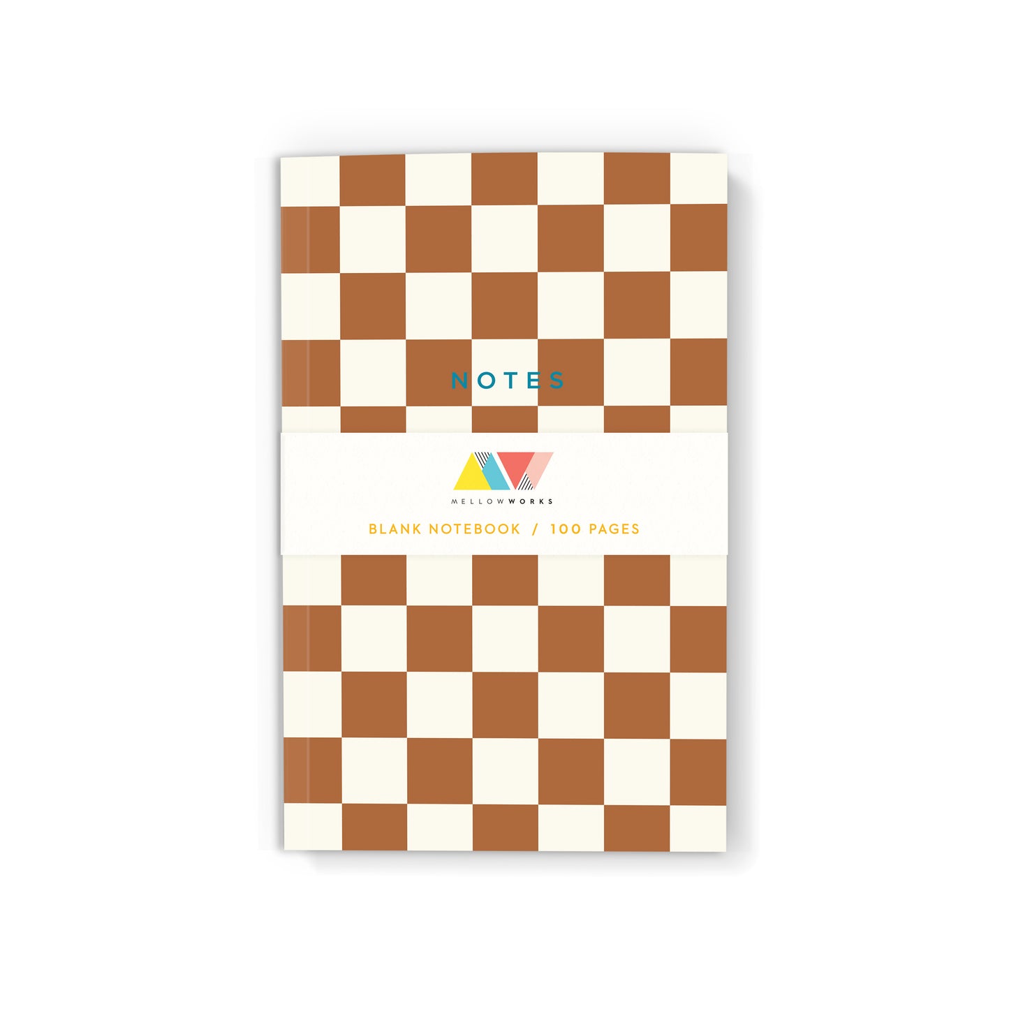 BROWN CHECKERBOARD NOTEBOOK - Blank Pages