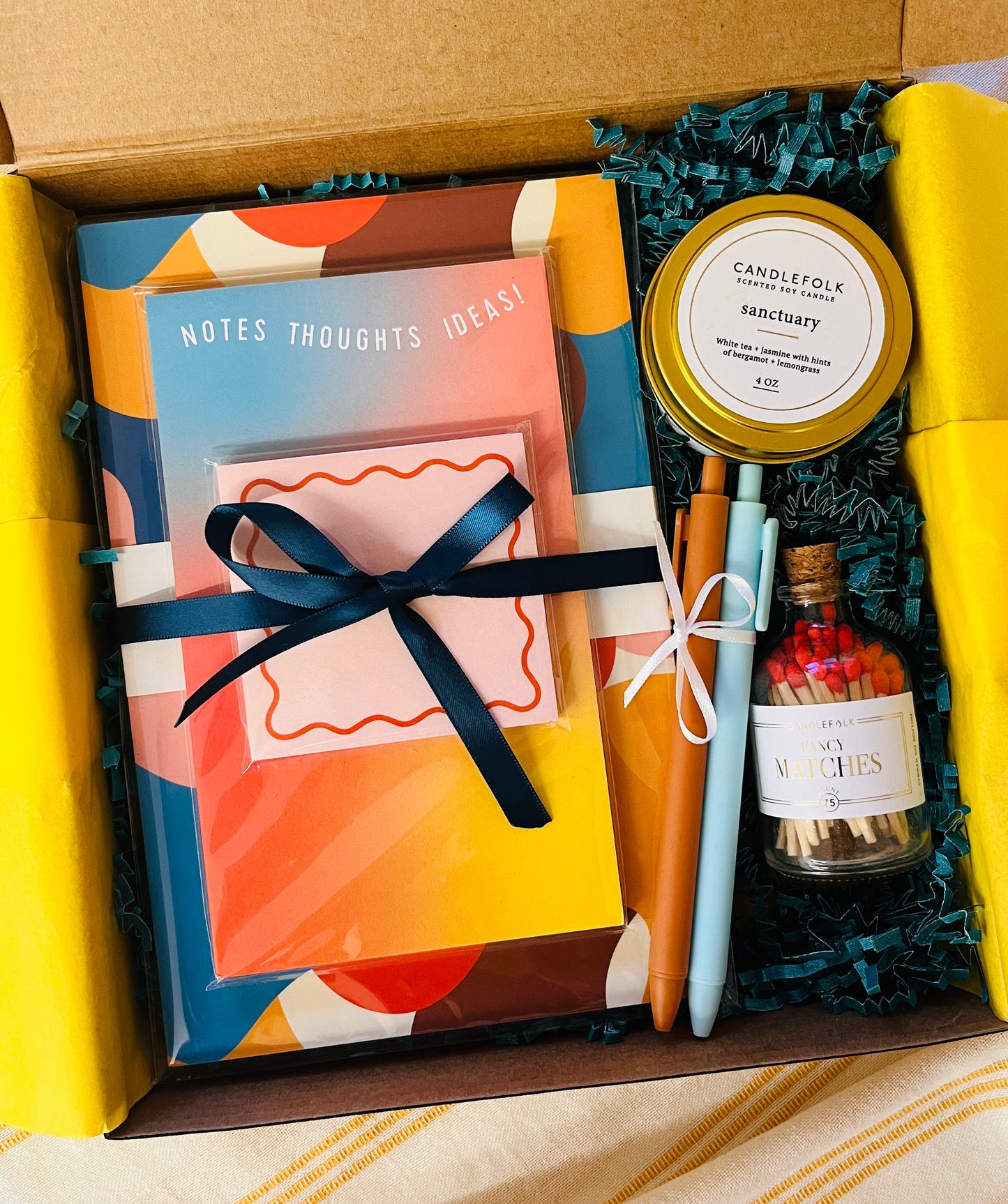 Retro Gift Box- Notebooks, Candle, Matches and Pens