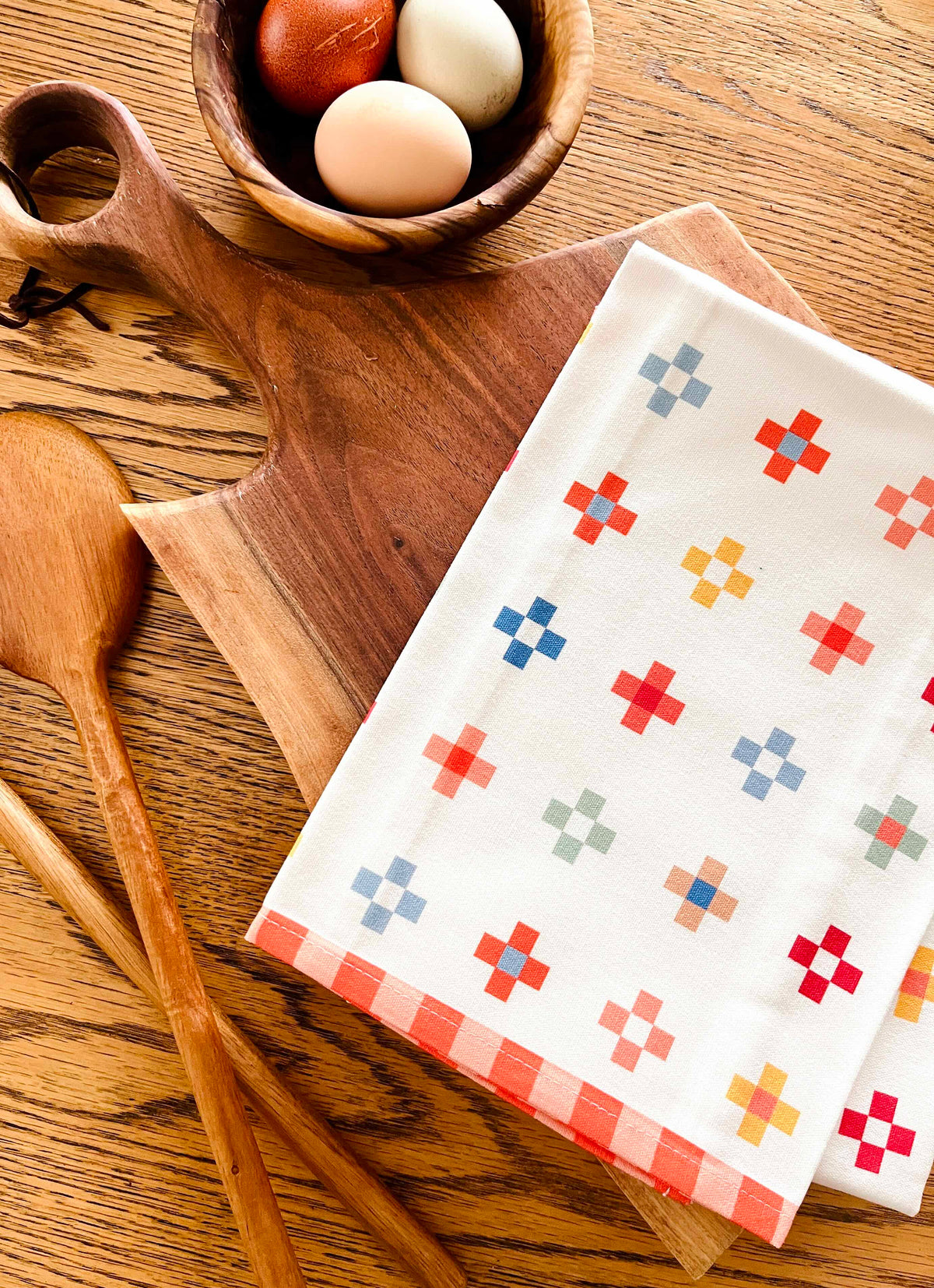 Merry Squares Quilt Tea Towel