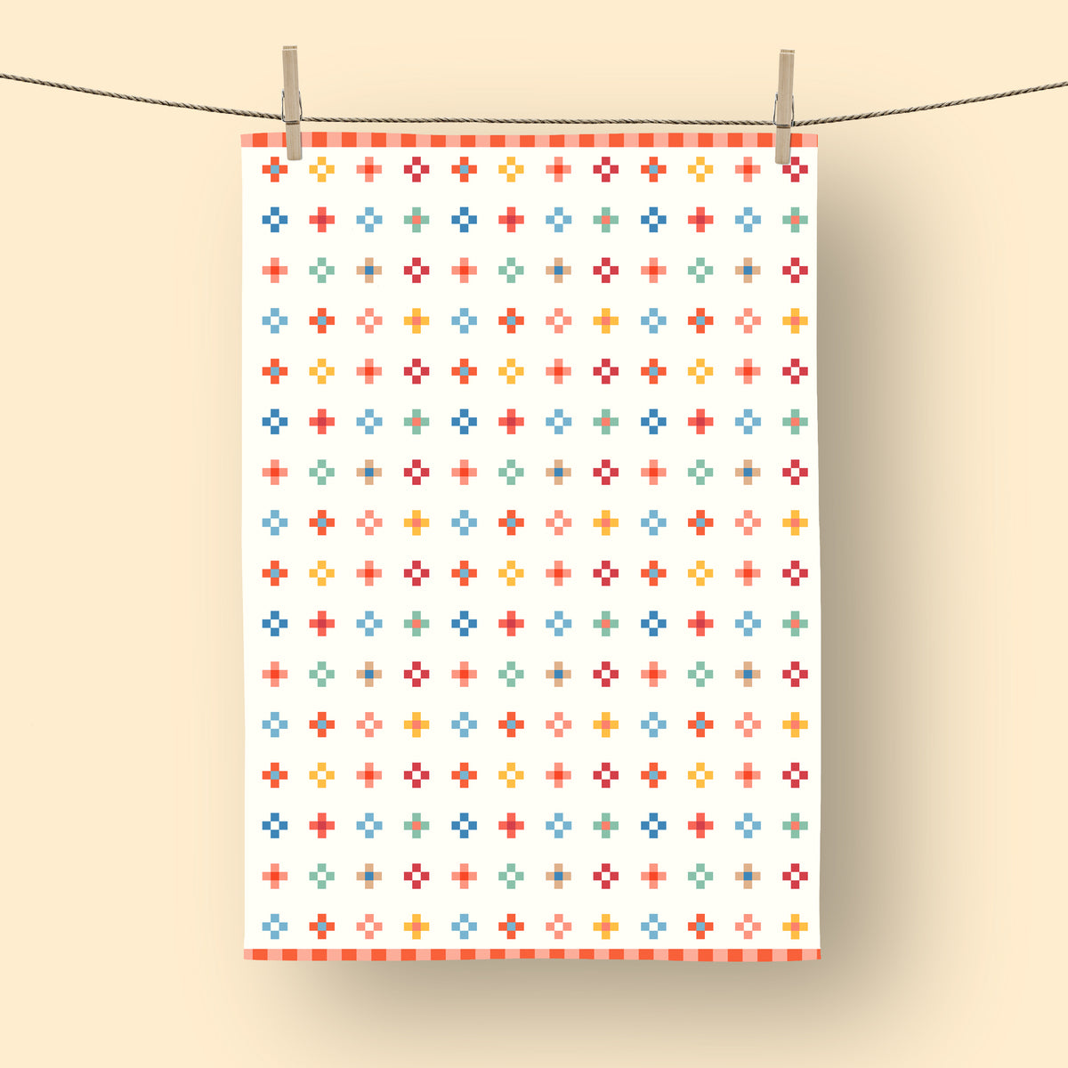Merry Squares Quilt Tea Towel