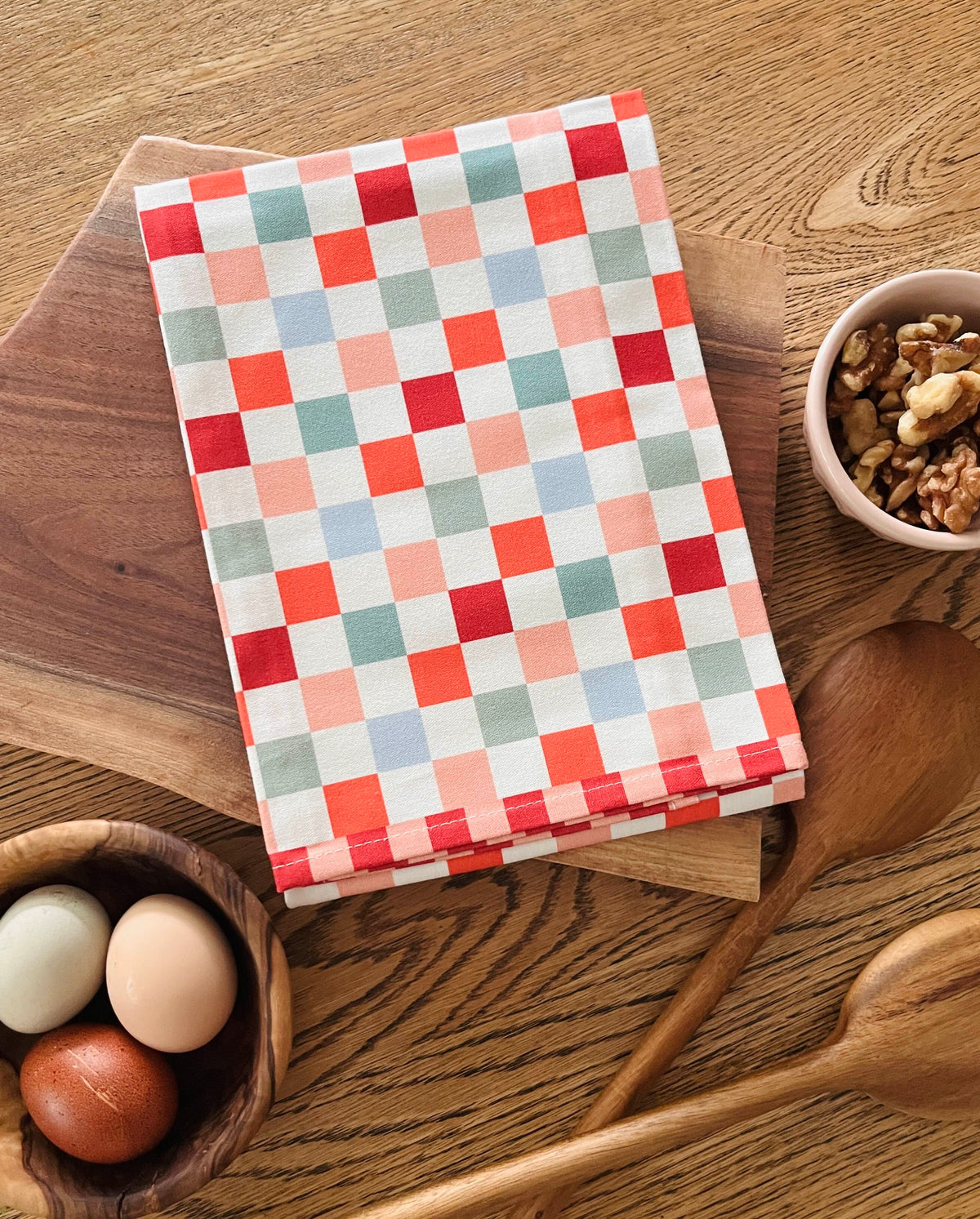 Christmas Checkers Quilt Tea Towel