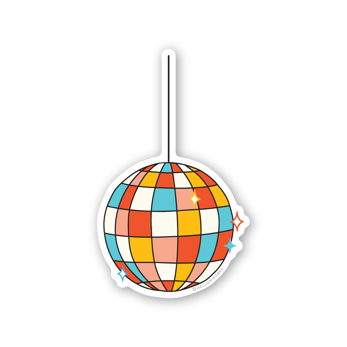 RETRO DISCO BALL - 3" Vinyl Sticker