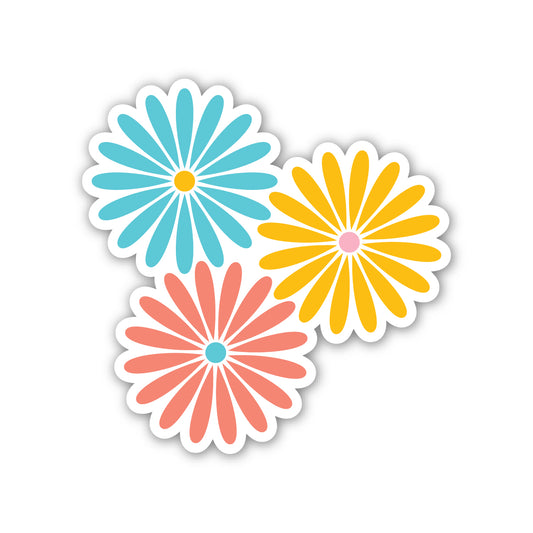 RETRO DAISIES - 3" Vinyl Sticker