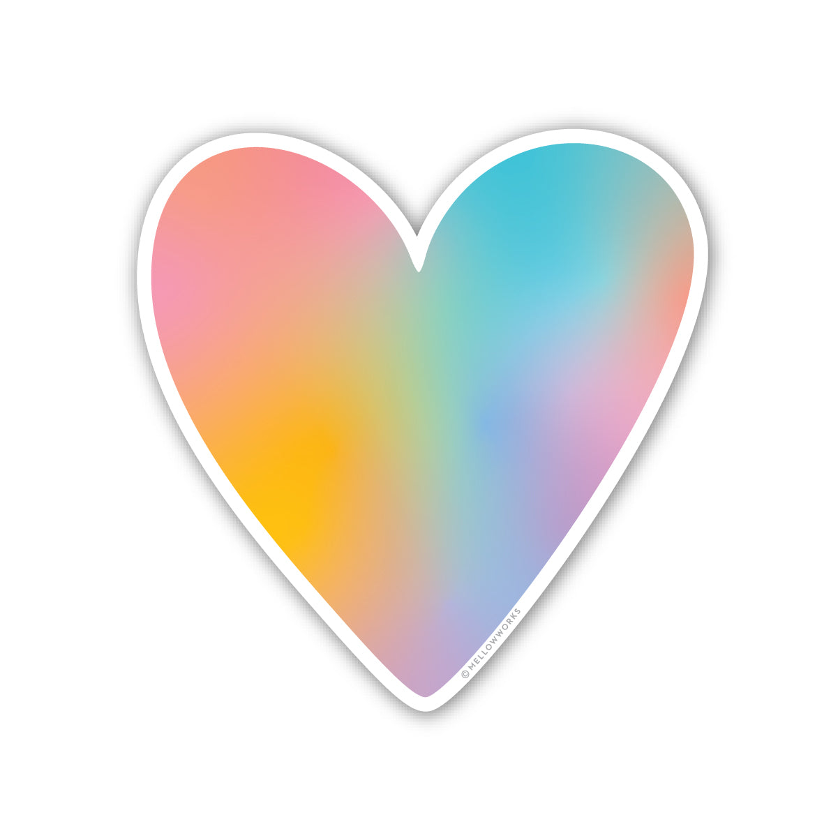 RAINBOW OMBRE HEART - 3" Vinyl Sticker