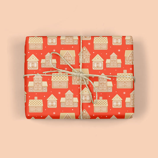 GINGERBREAD HOUSES GIFT WRAP