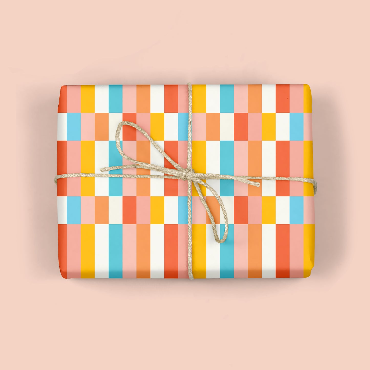 SUMMER STRIPED CHECKERBOARD Gift Wrap