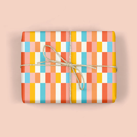 STRIPED CHECKERBOARD GIFT WRAP