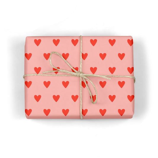 RED HEARTS GIFT WRAP