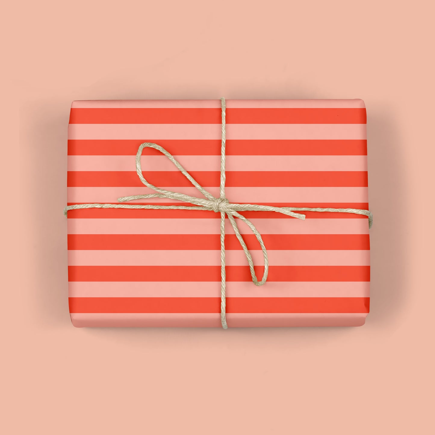 RED AND BLUSH STRIPE Gift Wrap Sheets