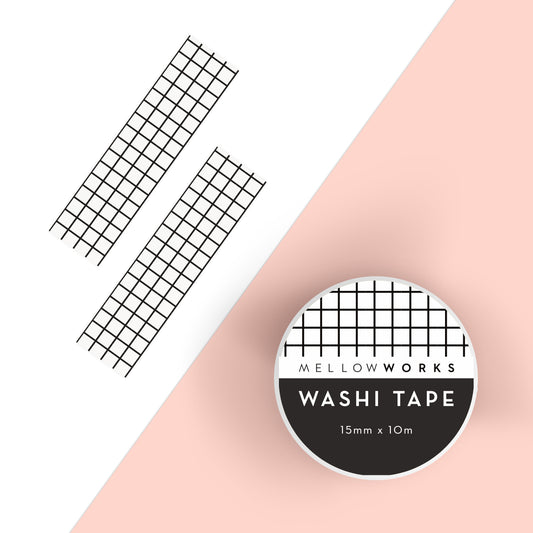 GRID WASHI TAPE IN B&W