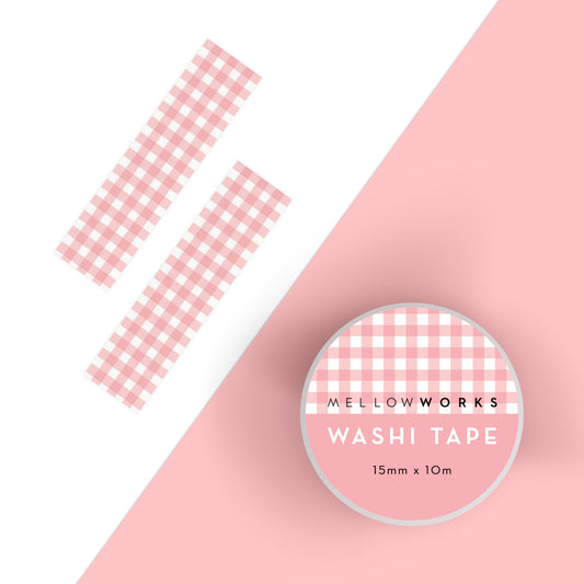 Pink Gingham Washi tape