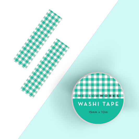 Green Gingham Washi tape