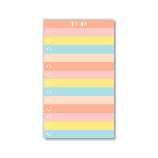 RETRO RAINBOW STRIPE CHECKLIST NOTEPAD