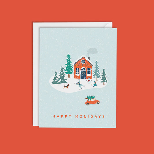 HAPPY HOLIDAYS - WINTER VILLAGE CARD