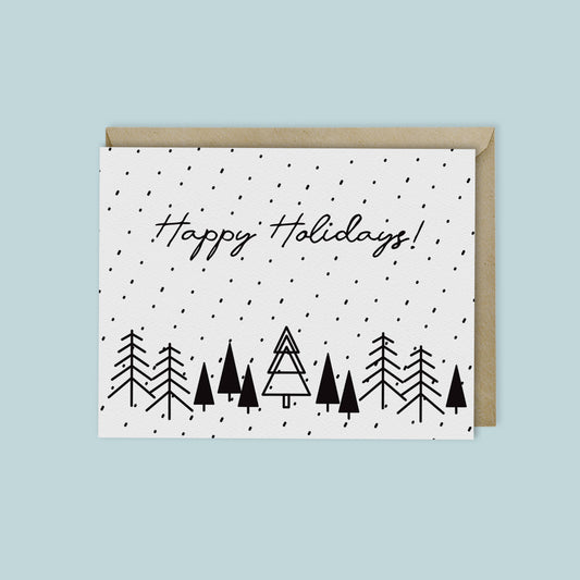 HAPPY HOLIDAYS! - B&W WINTER WONDERLAND CARD