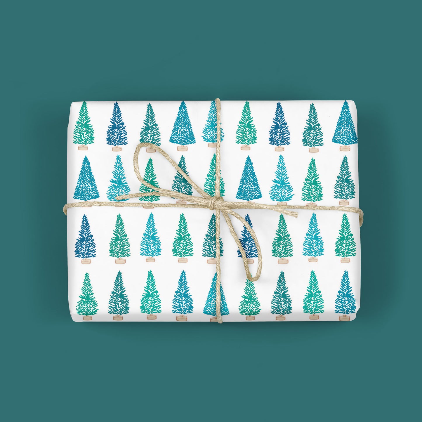 BOTTLE BRUSH TREES WRAPPING PAPER