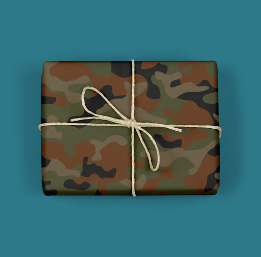 CLASSIC CAMOUFLAGE GIFT WRAP - ROLL OF 2 SHEETS