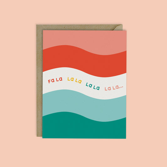 FA LA LA -COLORBLOCK MODERN CHRISTMAS CARD