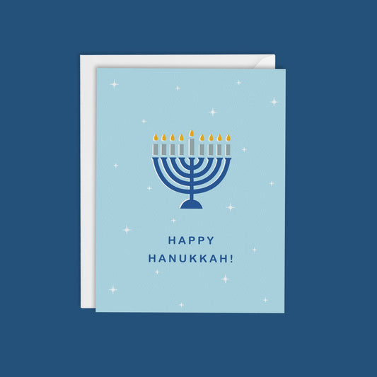 HAPPY HANUKKAH CARD-SIMPLE MENORAH CARD