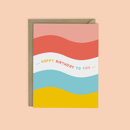 HAPPY BIRTHDAY, RETRO WAVE CARD