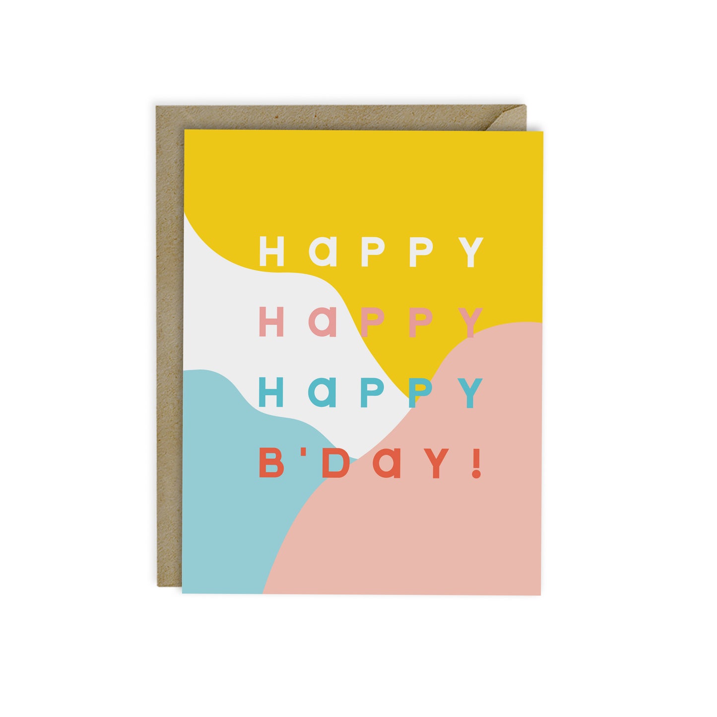 HAPPY BIRTHDAY, COLORFUL COLOR BLOCK CARD