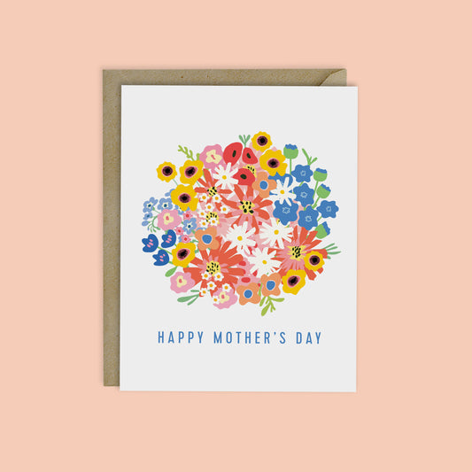 HAPPY MOTHERS DAY CARD - Wild Flower Bouquet
