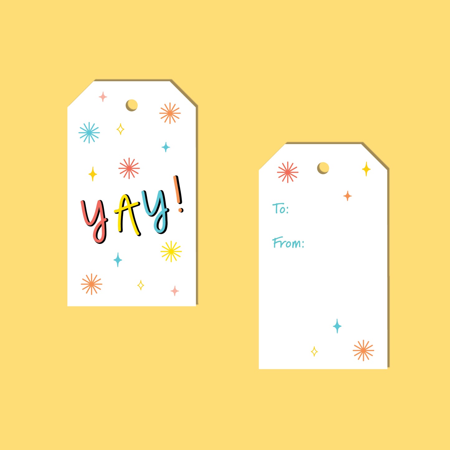 YAY! CONGRATULATIONS Gift Tags -  Set of 10