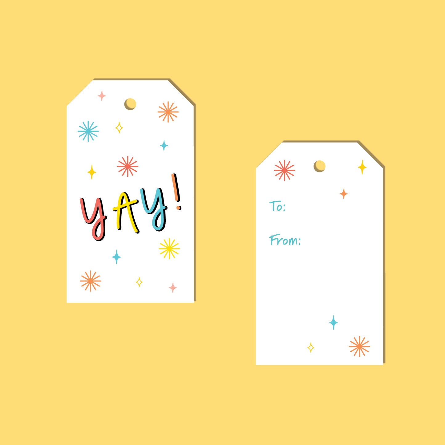 YAY! CONGRATULATIONS Gift Tags -  Set of 6