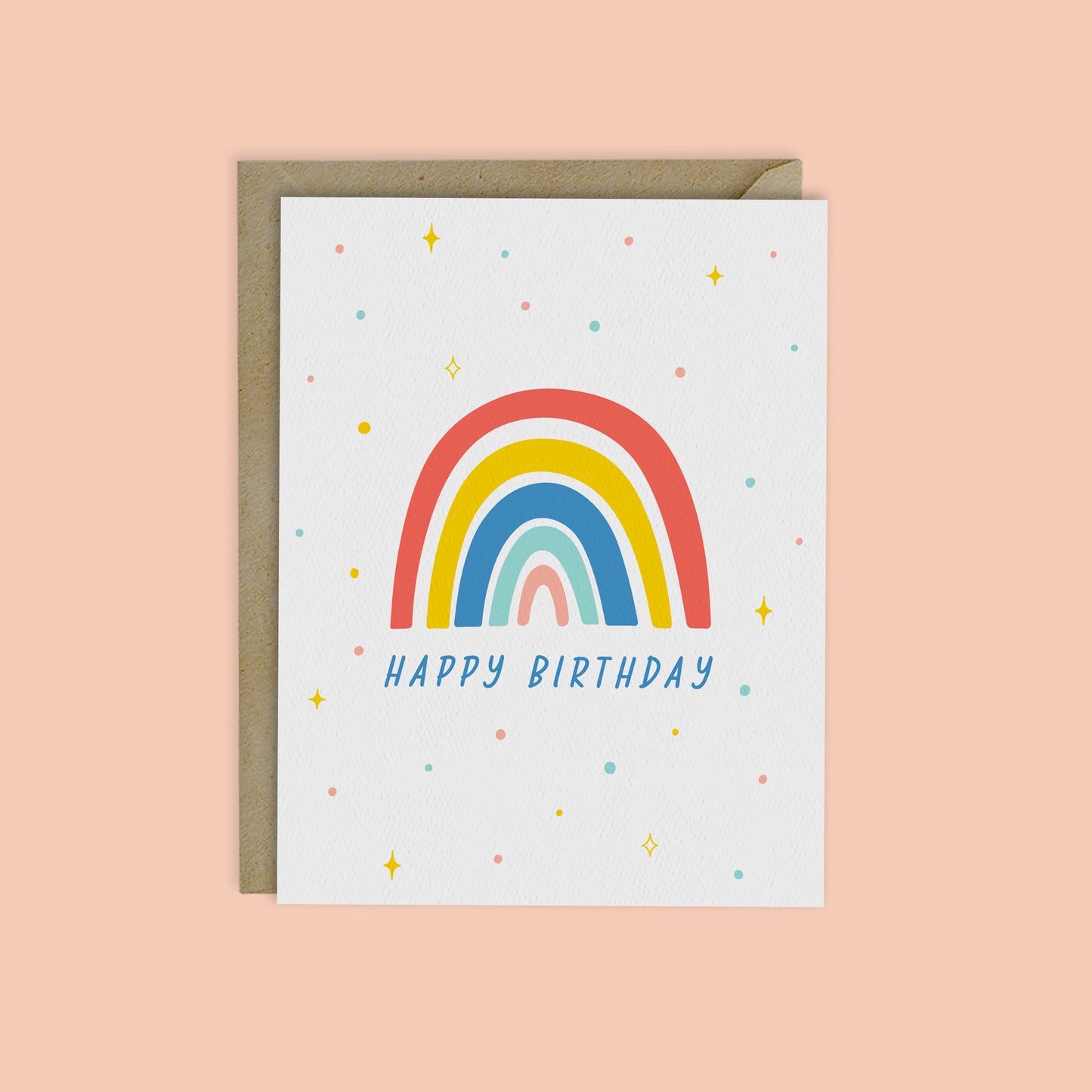 RAINBOW HAPPY BIRTHDAY CARD- Cute Retro Rainbow