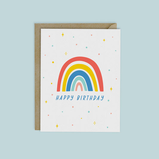 RAINBOW HAPPY BIRTHDAY CARD- Cute Retro Rainbow