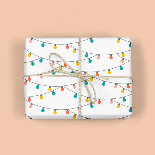 HOLIDAY STRING LIGHTS WRAPPING PAPER