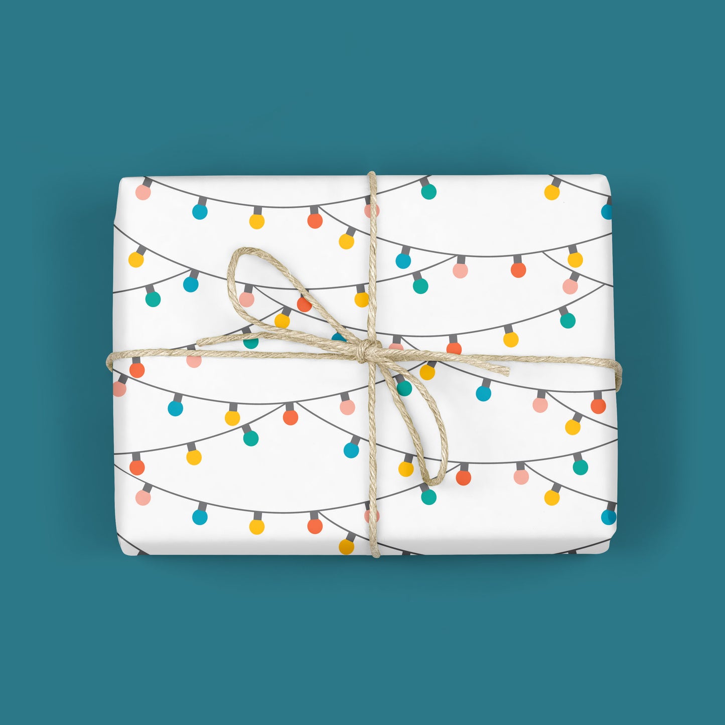HOLIDAY STRING LIGHTS WRAPPING PAPER