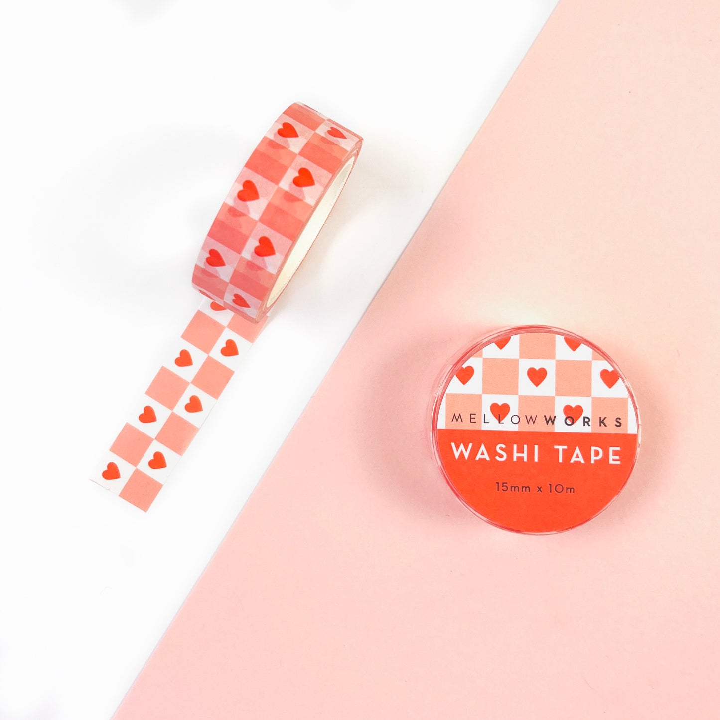 RED HEARTS CHECKERBOARD VALENTINE'S WASHI TAPE