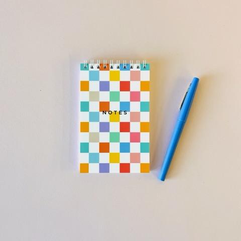 REPORTER NOTEBOOK - RAINBOW CHECKERBOARD Blank Pages