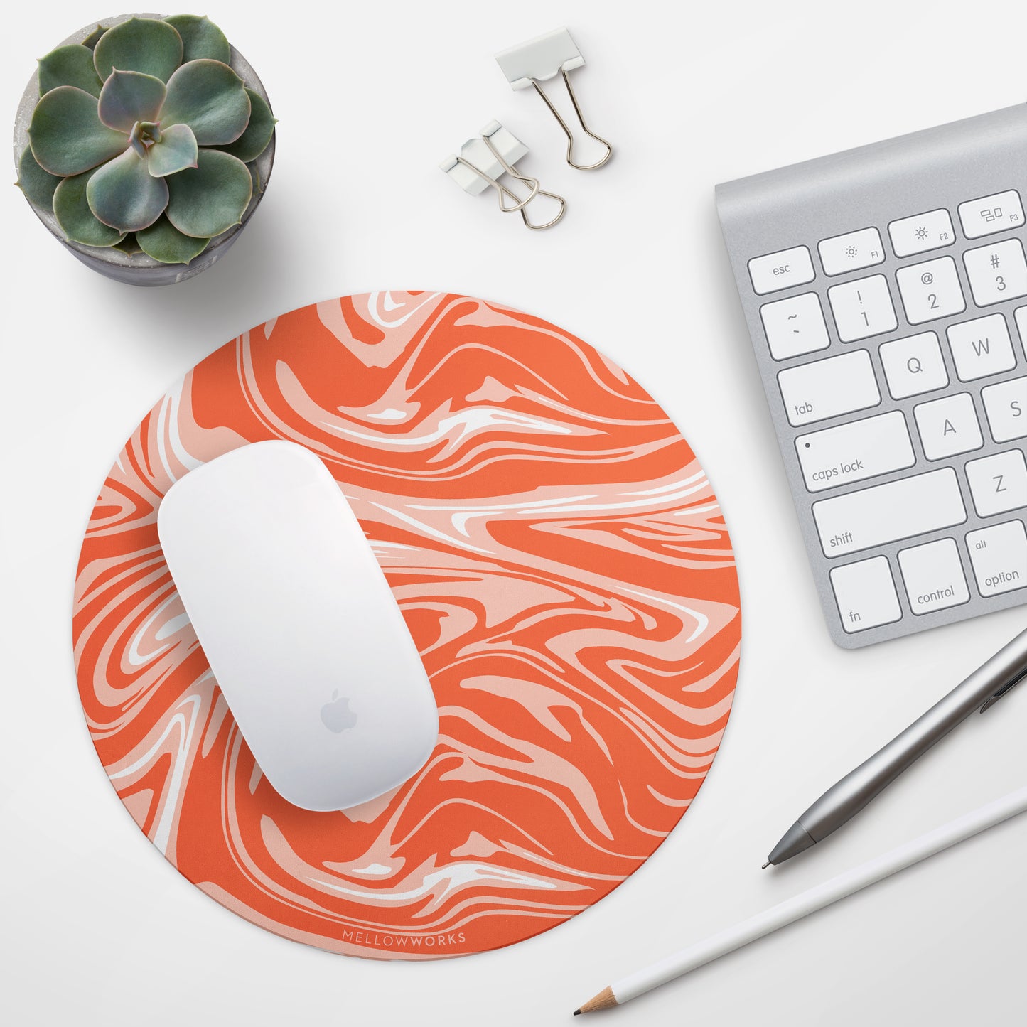 CORAL RED MARBLE MOUSEPAD