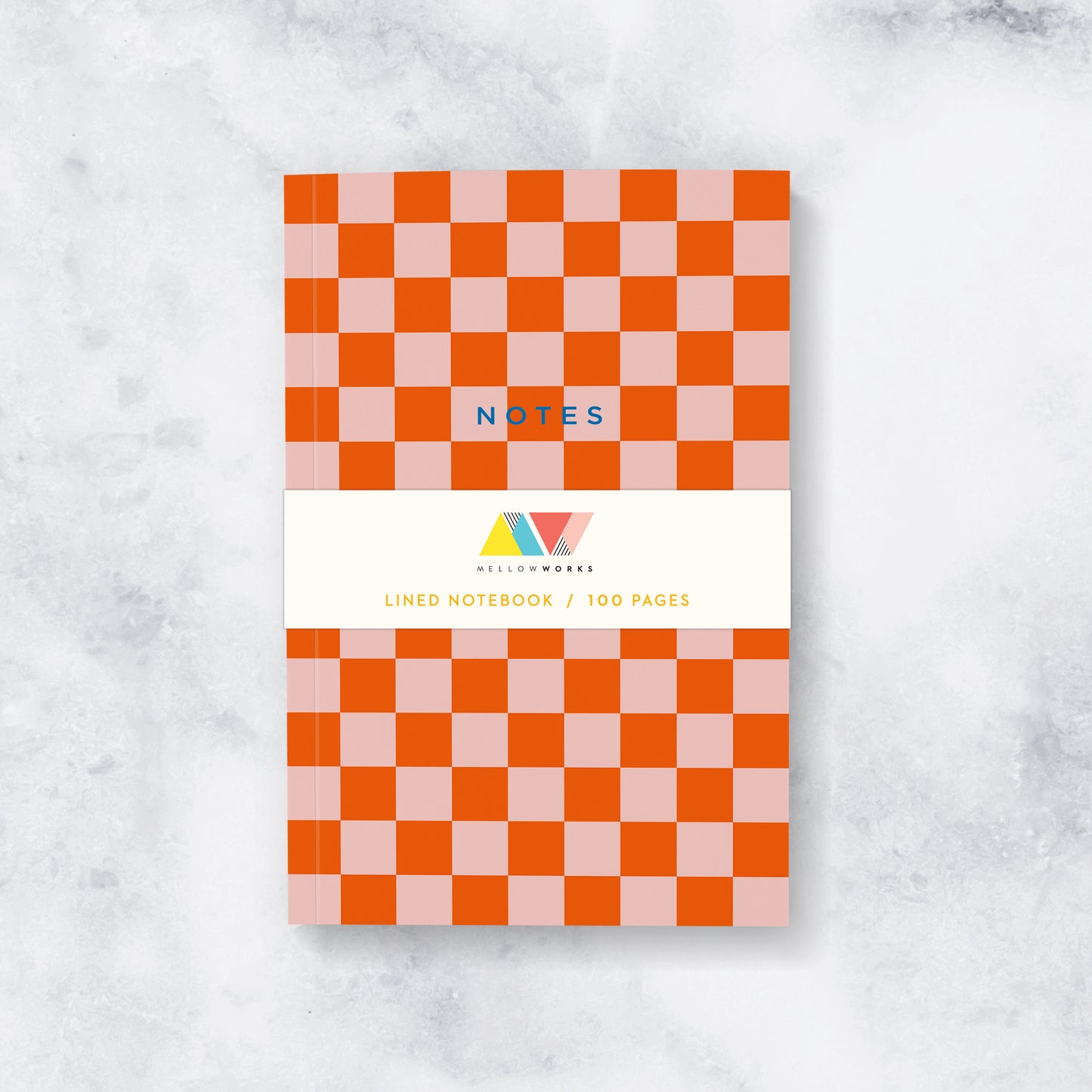 RETRO CORAL CHECKERBOARD NOTEBOOK