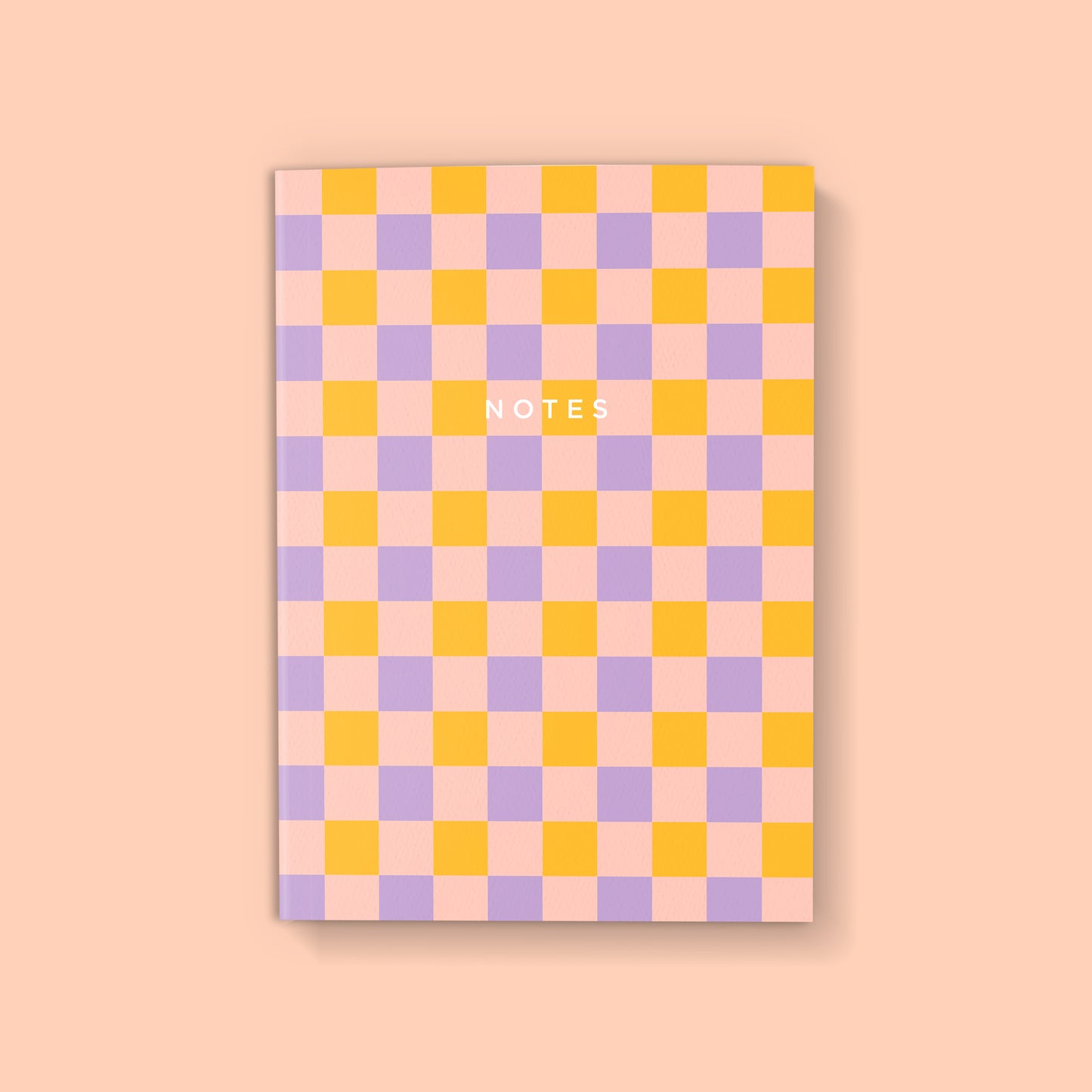 LILAC CHECKERBOARD SOFTCOVER NOTEBOOK-Blank Pages